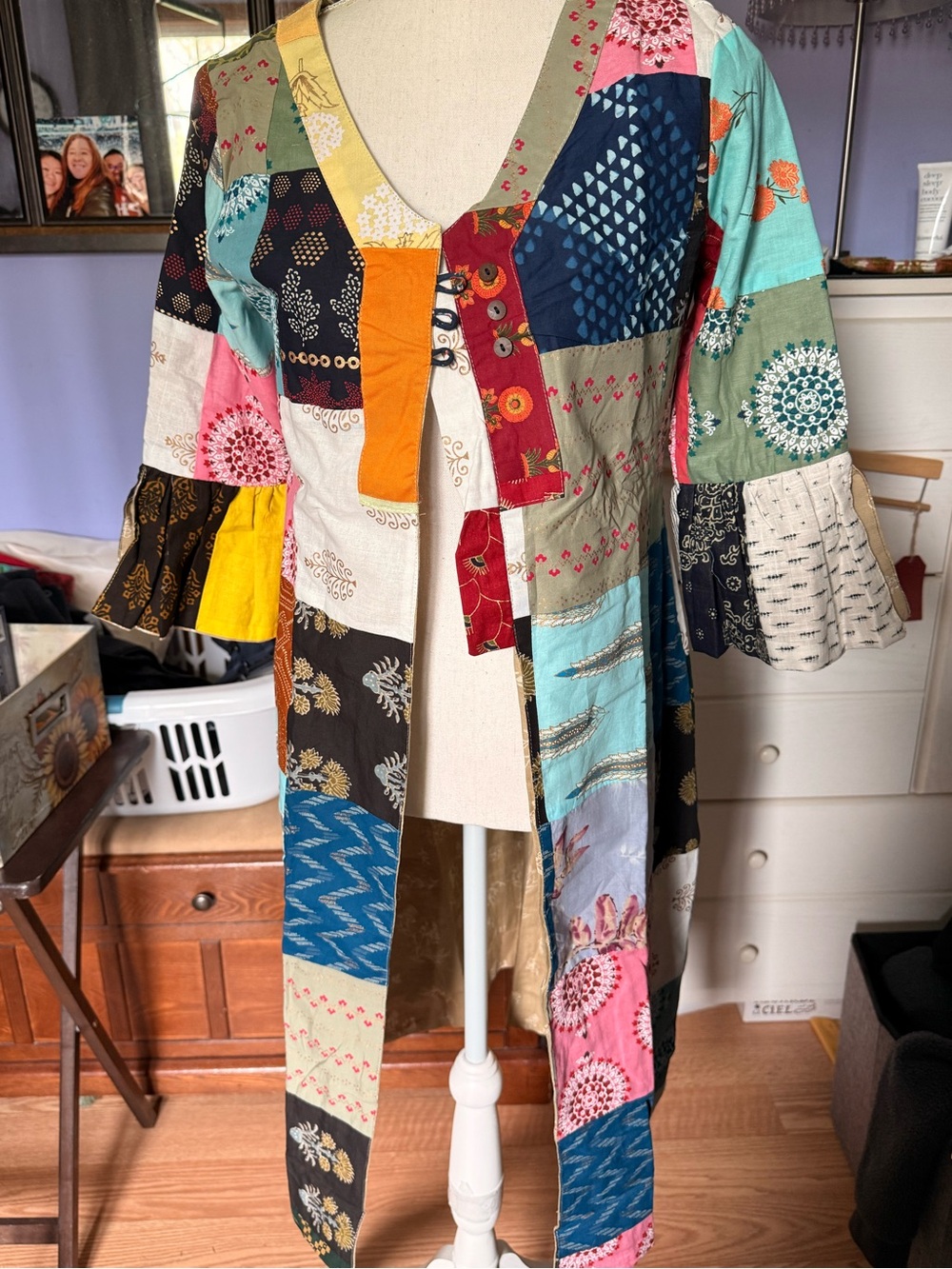 NEW Boho Kantha quilted duster coat